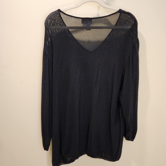 COLDWATER CREEK Women's Black V-Neck knit Sweater Plus Size 3X - Picture 7 of 9